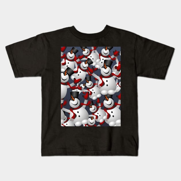 Merry Christmas Snowman With Black Hat Kids T-Shirt by holidaystore